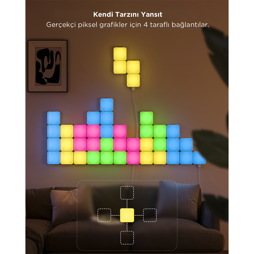 Govee Mini Panel Gaming 10 Parça LED Duvar Aydınlatması