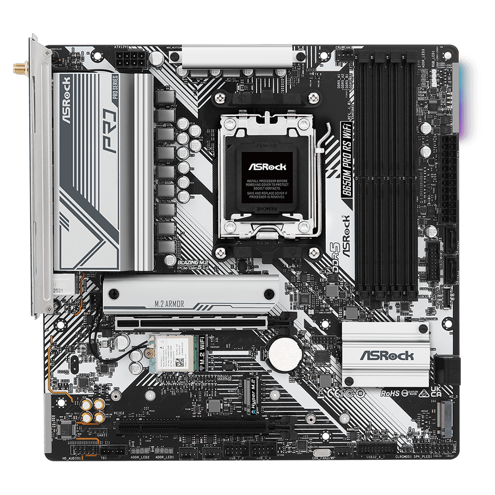 ASROCK B650M Pro RS WIFI 7200MHz DDR5 Soket AM5 M.2 USB 3.2 HDMI mATX Anakart