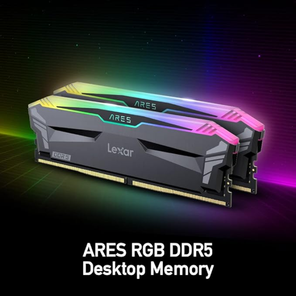 Lexar 32GB (2x16GB) ARES RGB 6400MHz CL32 INTEL XMP/ AMD EXPO DDR5 Siyah Dual Kit Ram
