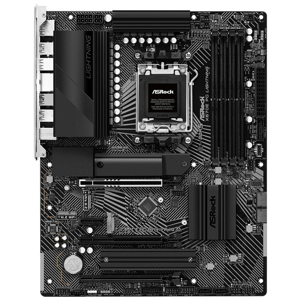 ASROCK X670E PG LIGHTNING 7200MHz(OC) DDR5 Soket AM5 HDMI DP M.2 ATX Anakart
