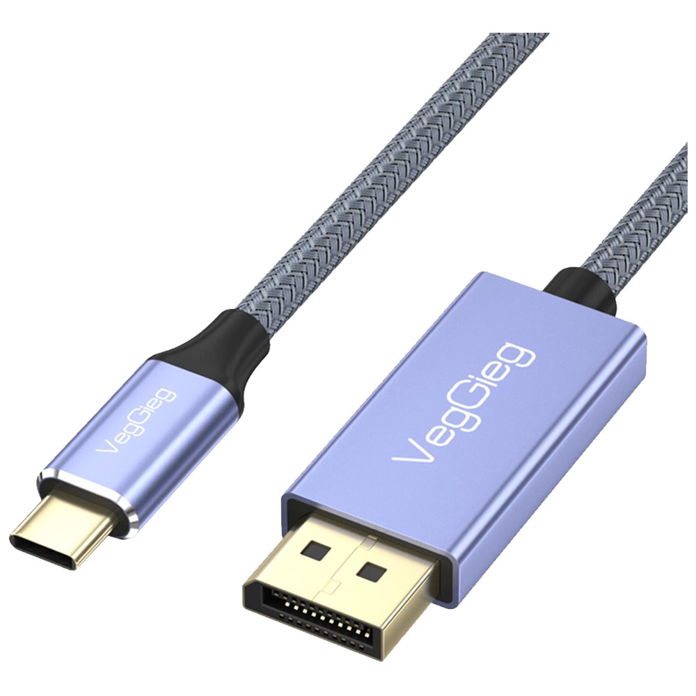 VegGeig 8K/60Hz 4K/144Hz Type-C 3.1 Displayport 1.4 Çift Yönlü 2 Metre Kablo