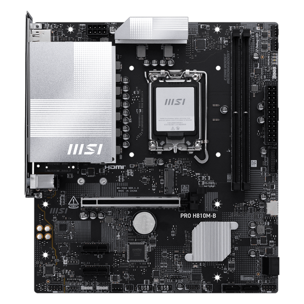 MSI PRO H810M-B 6400MHz OC DDR5 Soket 1851 M.2 HDMI DP USB-C mATX Anakart