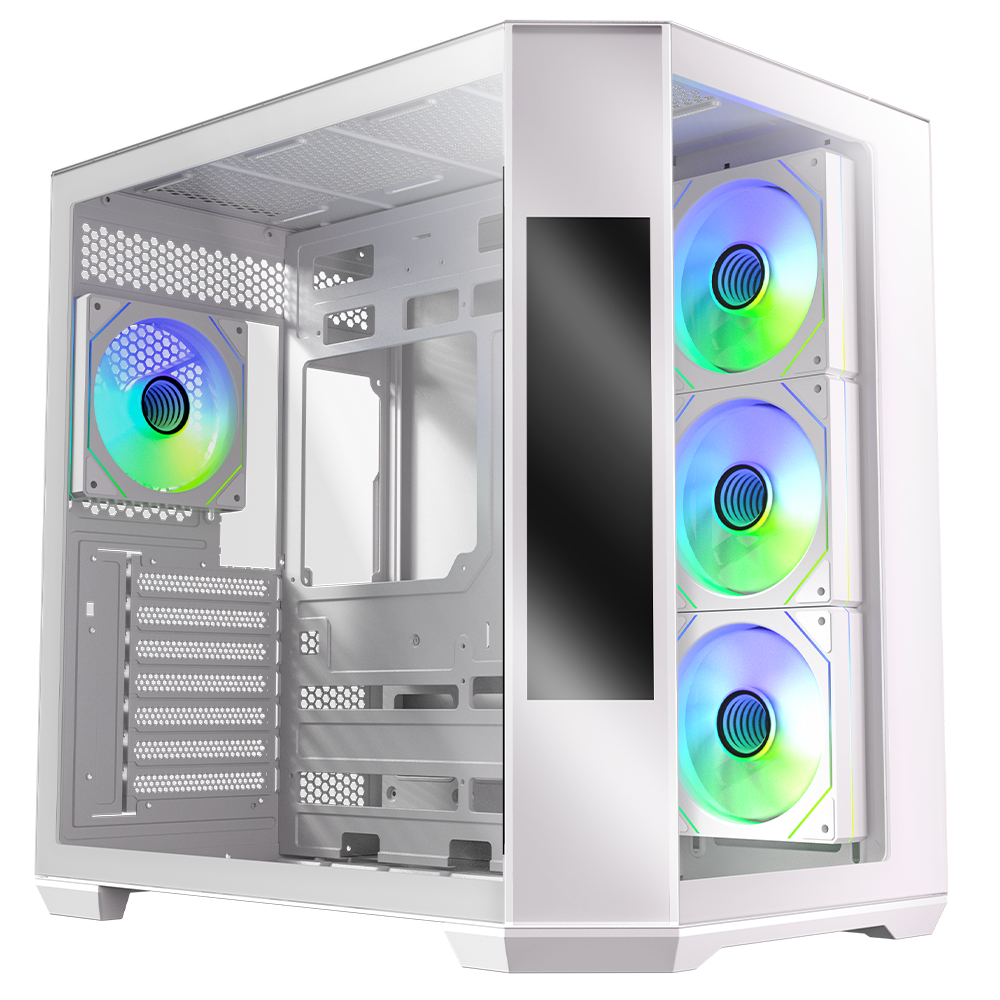 BitFenix Digital T10 EF 850W 80+ Bronze 8.8" Ekranlı Tempered Glass ARGB USB 3.1 ATX Mid Tower Beyaz Kasa