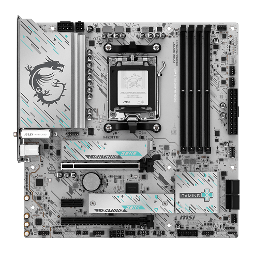 MSI B850M GAMING PLUS WIFI 8200MHz(OC) DDR5 Soket AM5 M.2 HDMI USB-C mATX Anakart