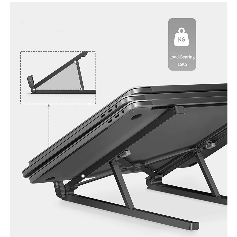 Bix Saiji X2 Taşıma Çantalı Alüminyum Siyah Notebook Laptop Standı