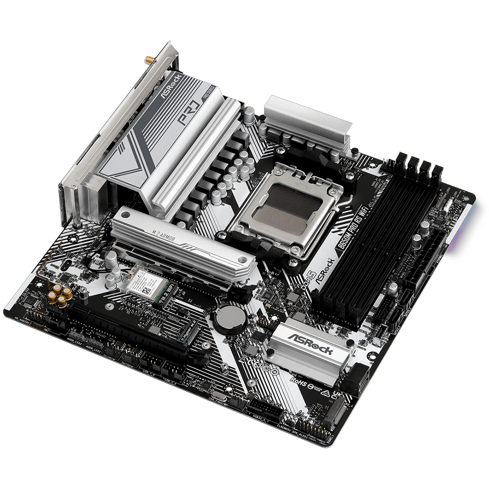 ASROCK B650M Pro RS WIFI 7200MHz DDR5 Soket AM5 M.2 USB 3.2 HDMI mATX Anakart