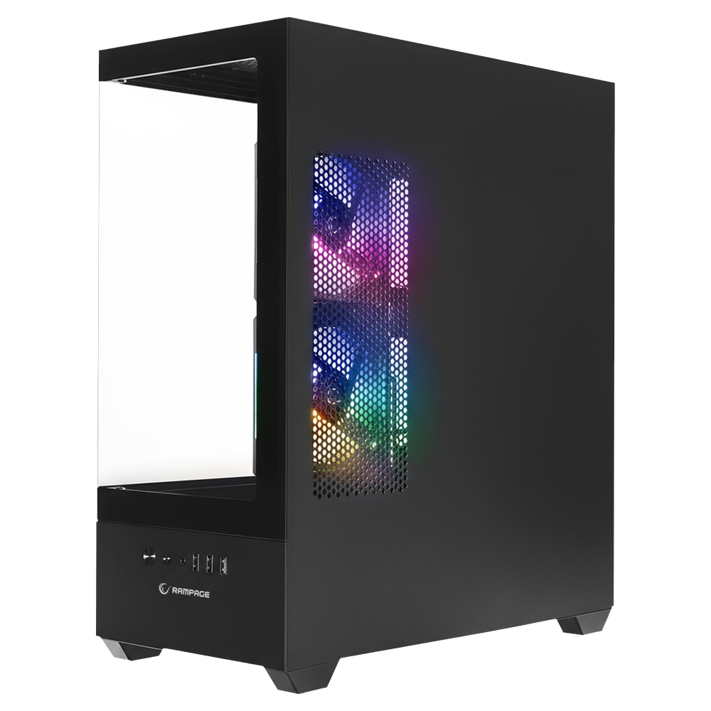 Rampage HYDRA V4 750W 80+ Bronze Tempered Glass USB3.0 RGB ATX Siyah Gaming Kasa