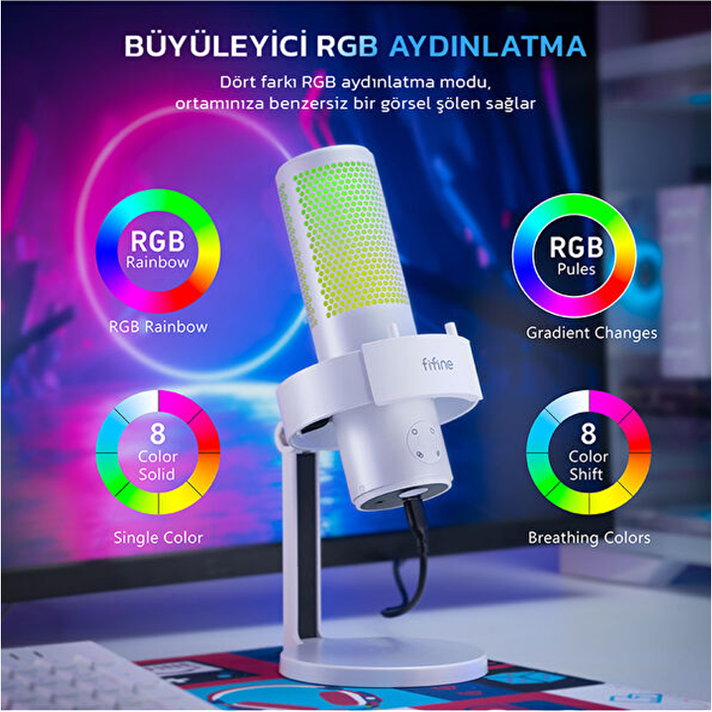 Fifine Ampligame A9W USB Yayıncı Bilgisayar Mikrofonu