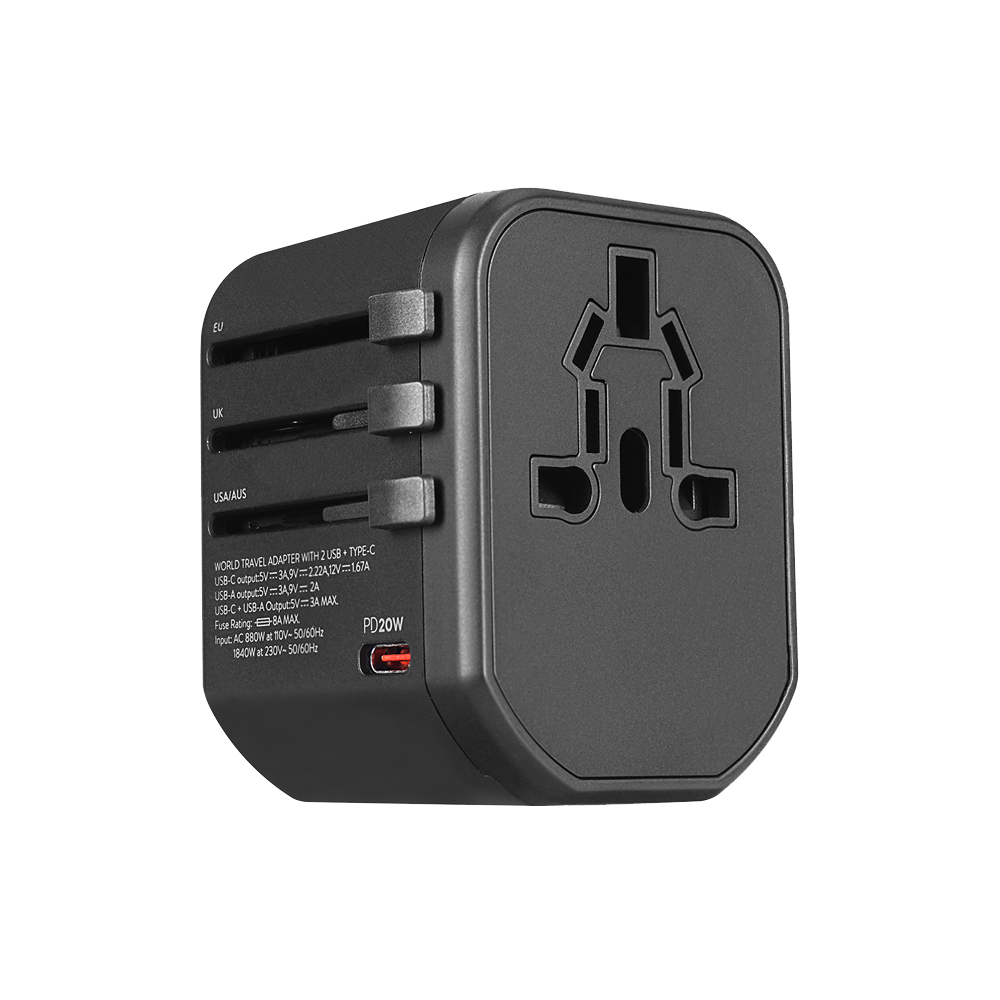 S-link SL-WL20PD 20W 2XUSB 2.4A+PD 100-240V Universal Çevirici Priz Adaptörü