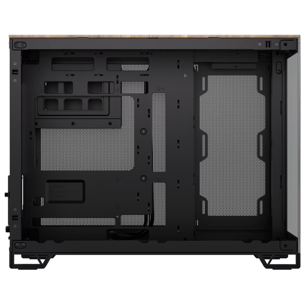 CORSAIR 2500X Tempered Glass Dual Chamber USB 3.1 Type-C Siyah/Ceviz Ağacı mATX Kasa