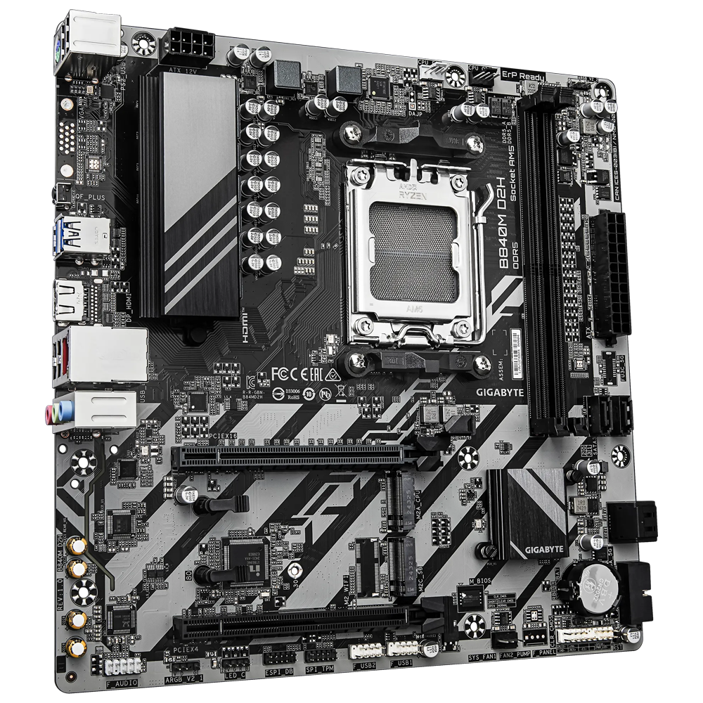 GIGABYTE B840M D2H 7600MHz DDR5 Soket AM5 M.2 USB 3.2 HDMI mATX Anakart