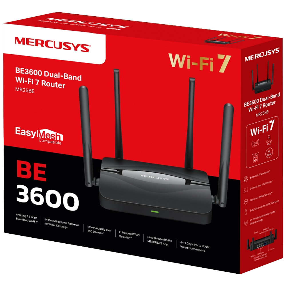 Mercusys BE3600 Çift Bant Wi-Fi 7 Router