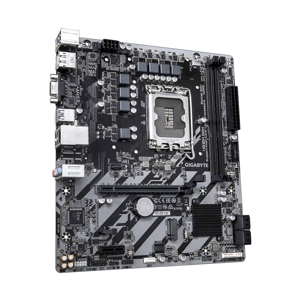 GIGABYTE H810M S2H 6400MHz DDR5 Soket 1851 M.2 USB 3.2 HDMI D-Sub mATX Anakart