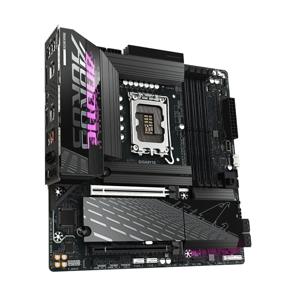 GIGABYTE B860M AORUS ELITE WIFI6E 9200MHz OC DDR5 Soket 1851 M.2 USB4 HDMI DP Micro-ATX Anakart