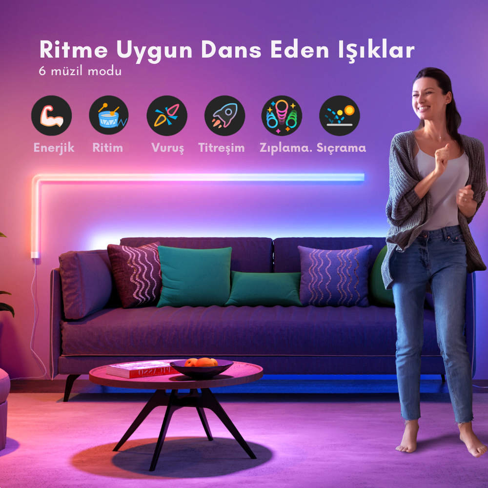 Govee Glide RGBIC 6 Parça LED Duvar Aydınlatması