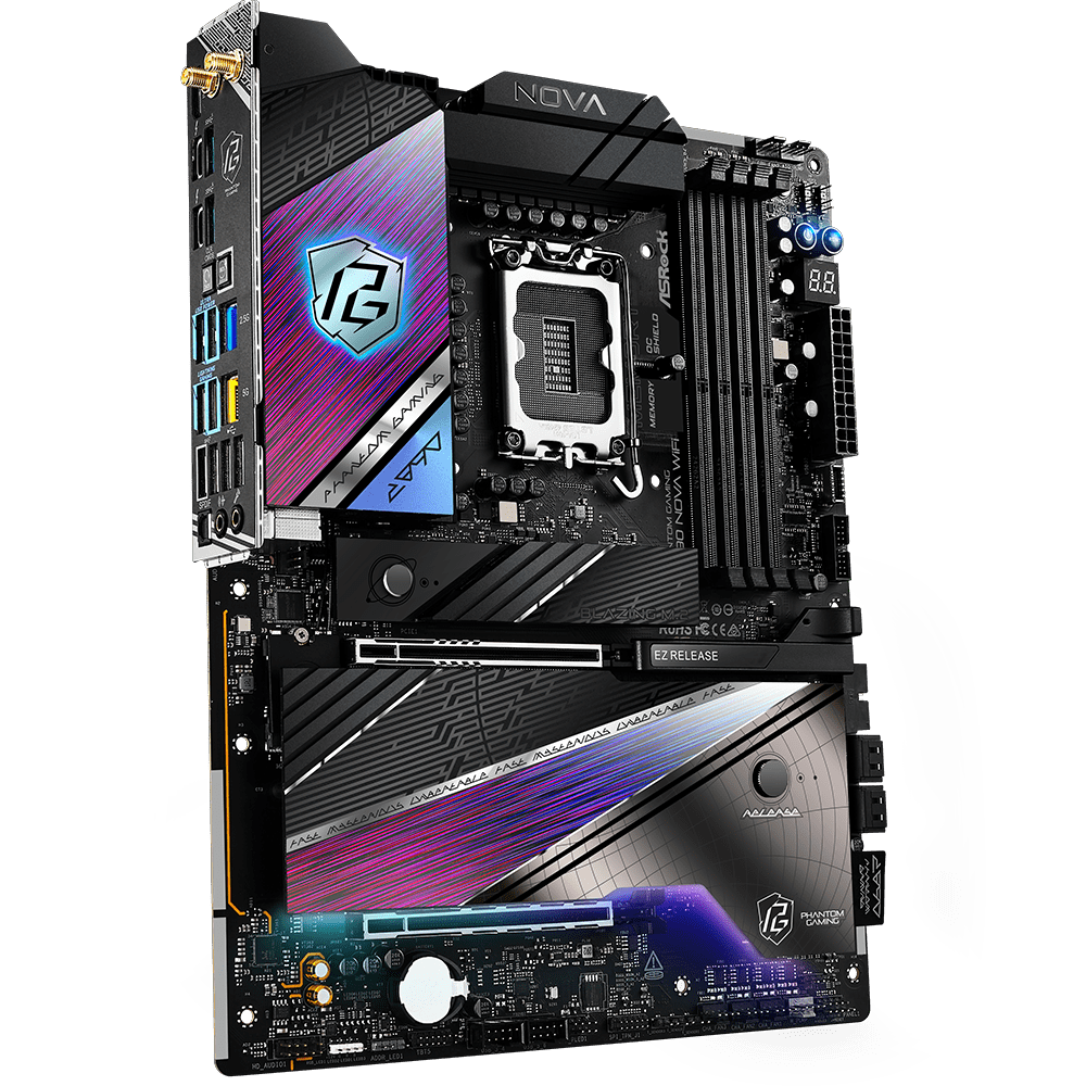 ASROCK Z890 NOVA WIFI 9600MHz OC DDR5 Soket 1851 WIFI7 M.2 HDMI Thunderbolt 4 ATX Anakart