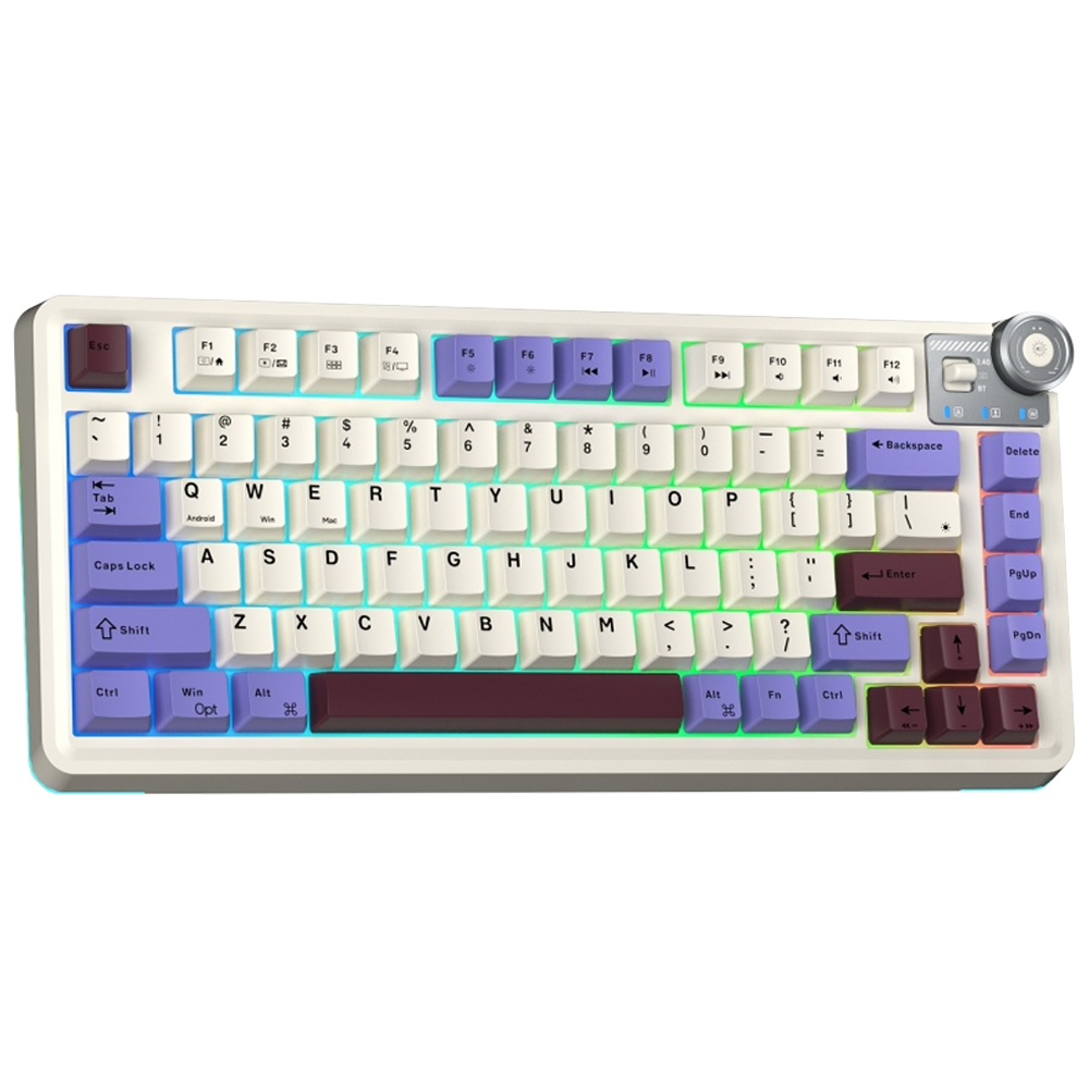 Aula AU75 3 Modlu RGB Mekanik TKL Seiya Switch Bej Kablosuz Gaming Klavye 