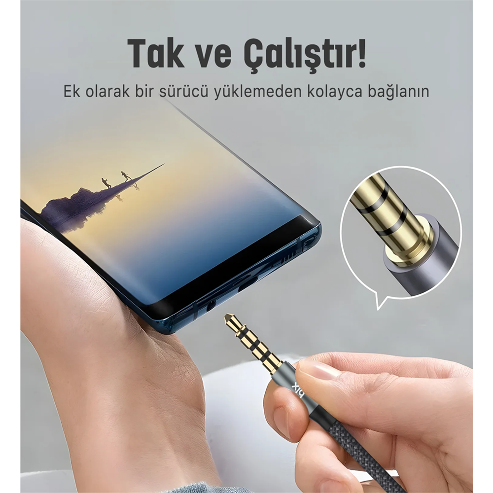 Bix BXAU3C Type-C 3.5mm Aux Hi-Fi Ses Kablosu 