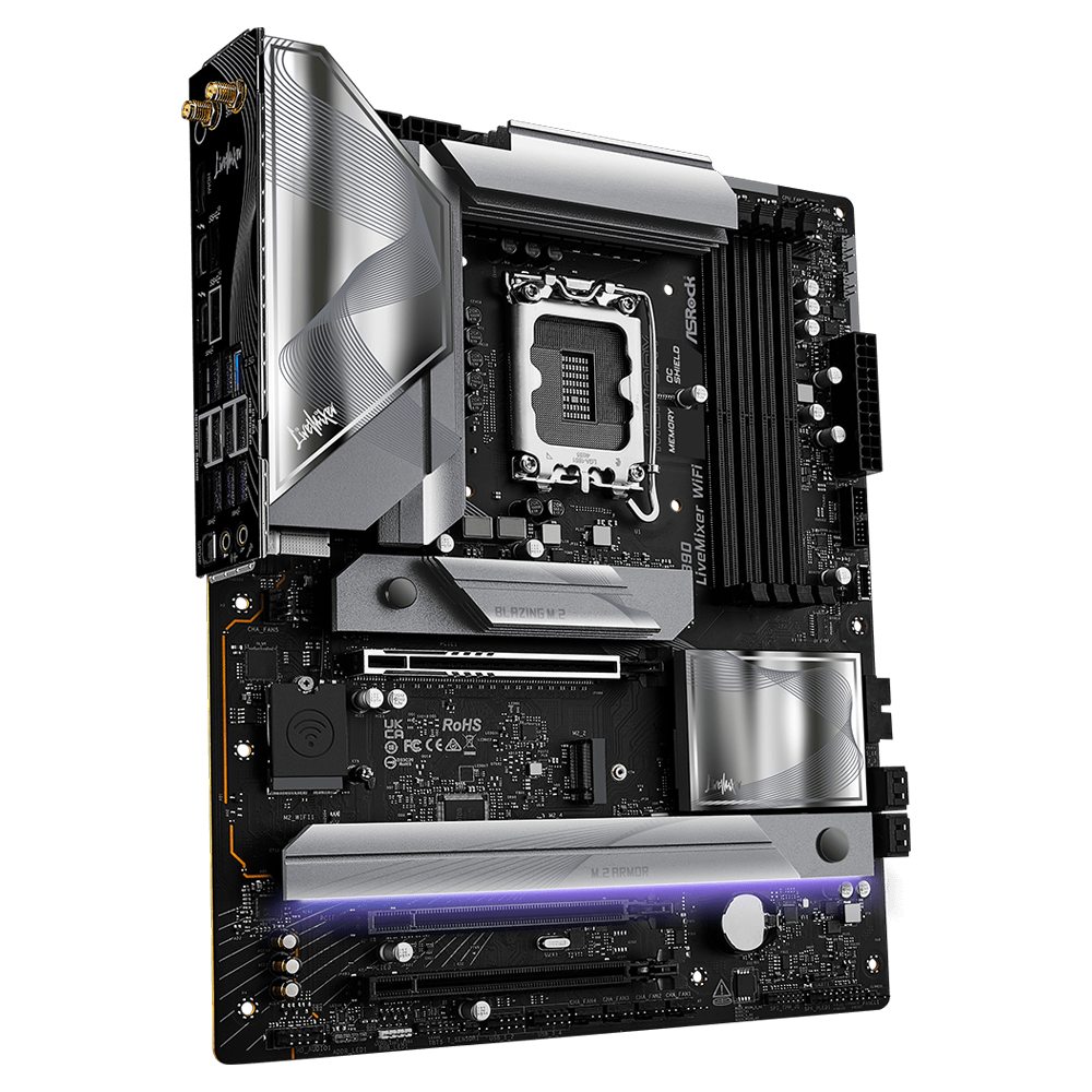 ASROCK Z890 LIVEMIXER WIFI 9466MHz OC DDR5 Soket 1851 WIFI7 M.2 HDMI Thunderbolt 4 ATX Anakart