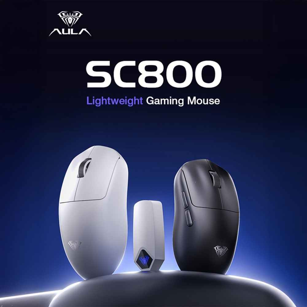 Aula SC800 Lightweight PAW3395 26000 DPI 8000Hz Kablosuz Beyaz Gaming Mouse