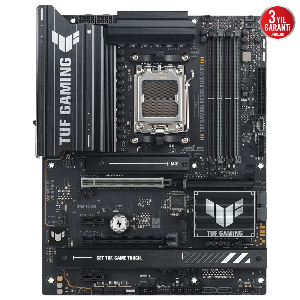 ASUS TUF GAMING B650E PLUS WIFI 8000MHz OC DDR5 Soket AM5 M.2 HDMI DP mATX Anakart