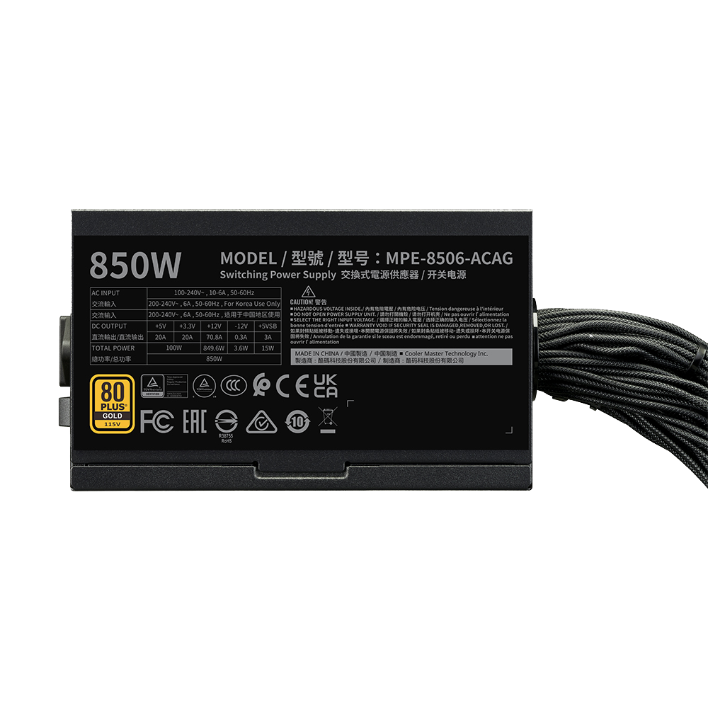 Cooler Master MasterBox TD500 850W 80+ Gold Mesh ARGB USB 3.2 Siyah Mid Tower Kasa