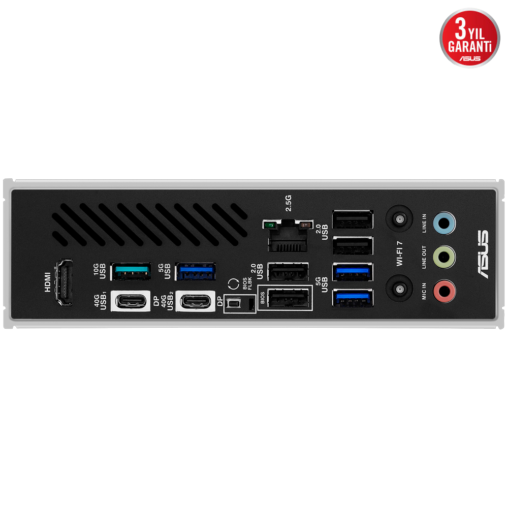 ASUS X870 MAX GAMING WIFI7 8000MHz DDR5 Soket AM5 M.2 HDMI DP ATX Anakart