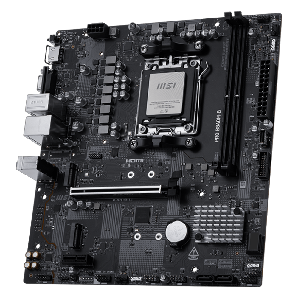 MSI PRO B840M-B 8000MHz OC DDR5 Soket AM5 M.2 USB-C HDMI ATX Anakart