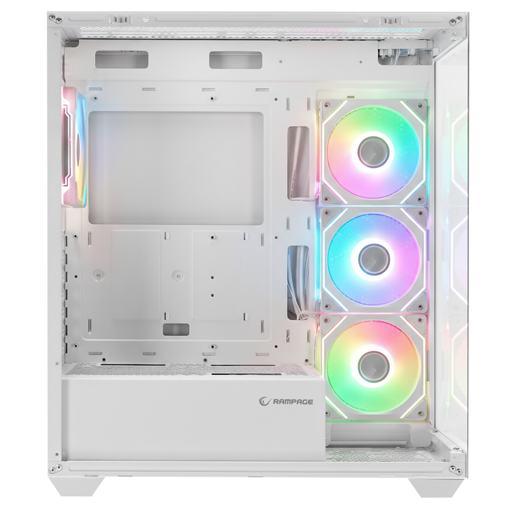 Rampage HYDRA V4 750W 80+ Bronze Tempered Glass USB3.0 RGB ATX Beyaz Gaming Kasa