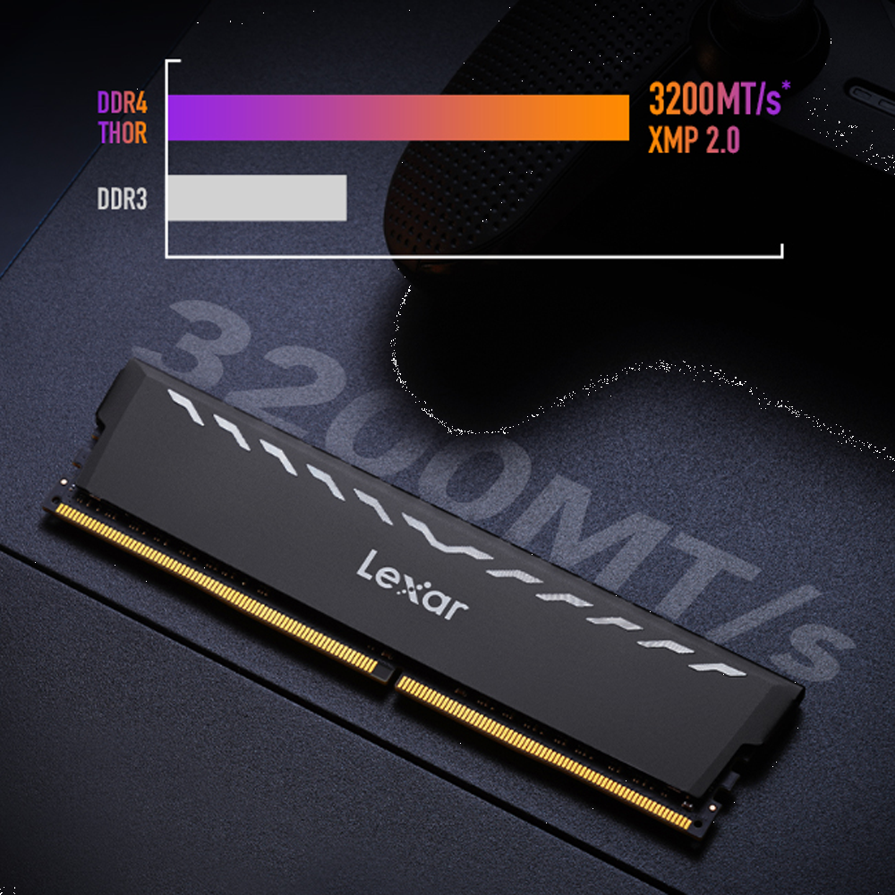 Lexar 32GB (2x16GB) Thor 3600MHz CL18 DDR4  Siyah Dual Kit Ram