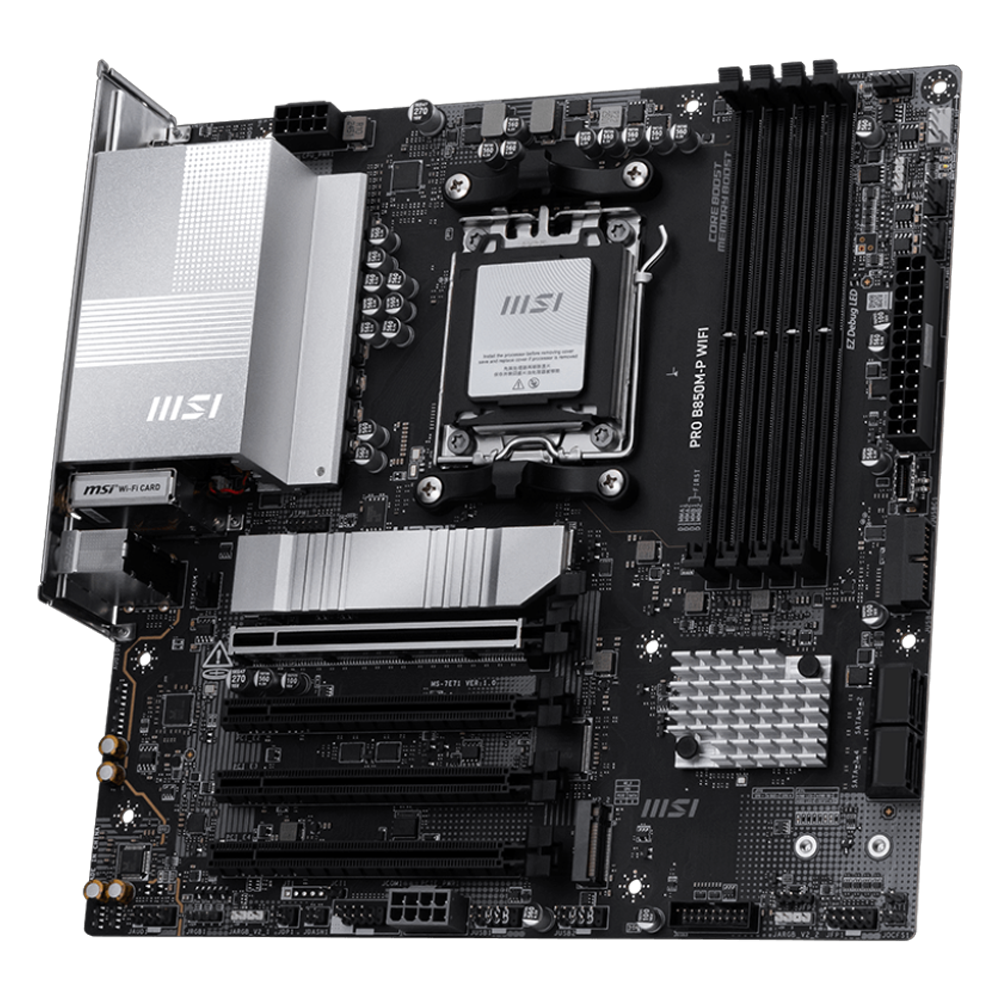 MSI PRO B850M-P WIFI 8200MHz OC DDR5 Soket AM5 M.2 USB-C HDMI mATX Anakart