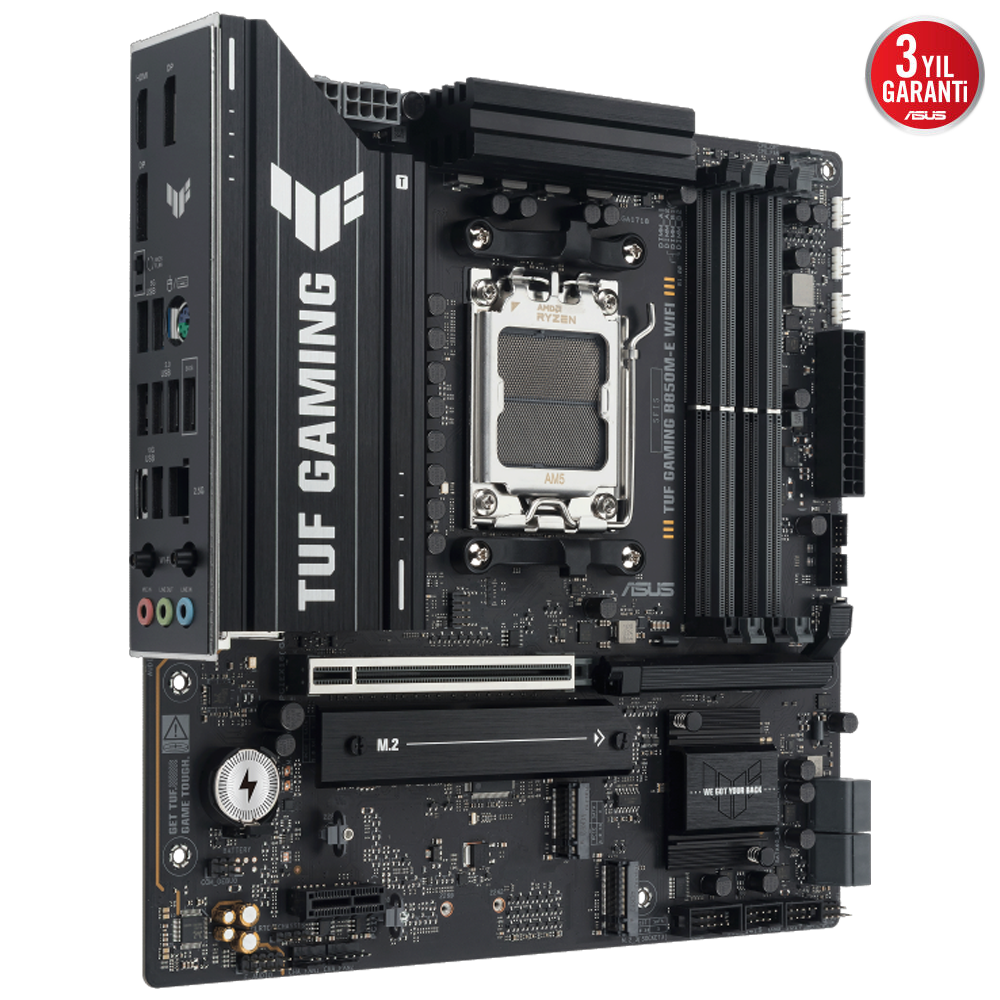ASUS TUF GAMING B850M-E WIFI 8000MHz OC DDR5 Soket AM5 M.2 HDMI DP mATX Anakart