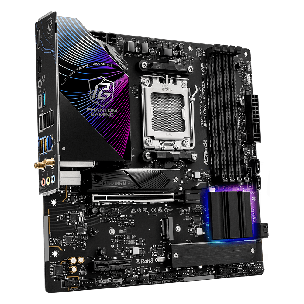 ASROCK B850M Riptide WIFI 8000MHz DDR5 Soket AM5 M.2 USB 3.2 HDMI mATX Anakart