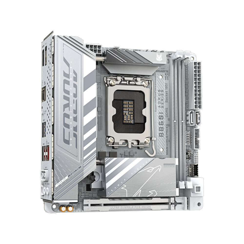 GIGABYTE B860I AORUS PRO ICE WIFI7 9200MHz OC DDR5 Soket 1851 M.2 USB4 HDMI DP Mini-ITX Anakart