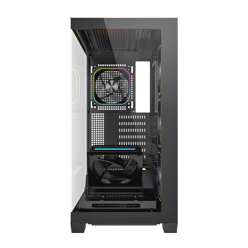 FAZEON F14 850W 80+ Bronze Tempered Glass Mesh 5x ARGB Fanlı Type-C Siyah ATX Bilgisayar Kasası