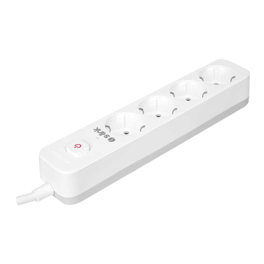 S-link SPG401S 1.5m 1.5mm Bakır 750 Joule 4 lü Anahtarlı Akım Korumalı Priz