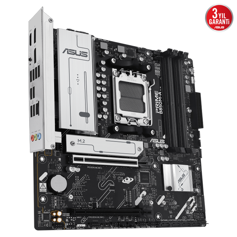 ASUS PRIME B850M-A-CSM 8000MHz DDR5 Soket AM5 M.2 HDMI DP mATX Anakart