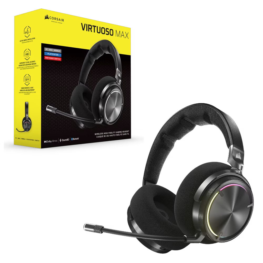 CORSAIR VIRTUOSO MAX WIRELESS Dolby Atmos Carbon Gaming Kulaklık