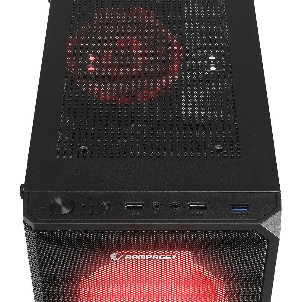 Rampage HELIOS Mesh 650W 80+ Siyah Temperli Cam 4x12cm Rainbow ATX Gaming Siyah Kasa