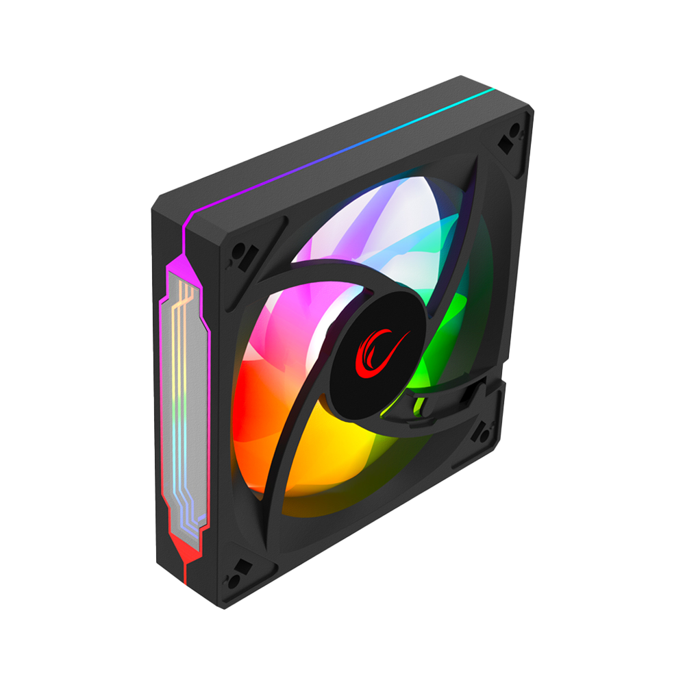 Rampage 7C-120S 12cm Double Ring Aynalı ARGB Siyah Kasa Fanı