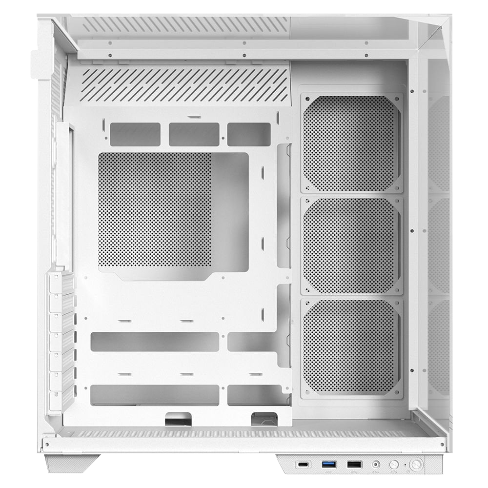PowerBoost ECLIPSE USB 3.0 USB-C Tempered Glass 8x ARGB Fanlı ATX Mid Tower Beyaz Gaming Kasa 