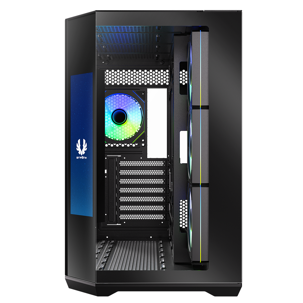 BitFenix Digital T10 EF 850W 80+ Bronze 8.8" Ekranlı Tempered Glass ARGB USB 3.1 ATX Mid Tower Siyah Kasa