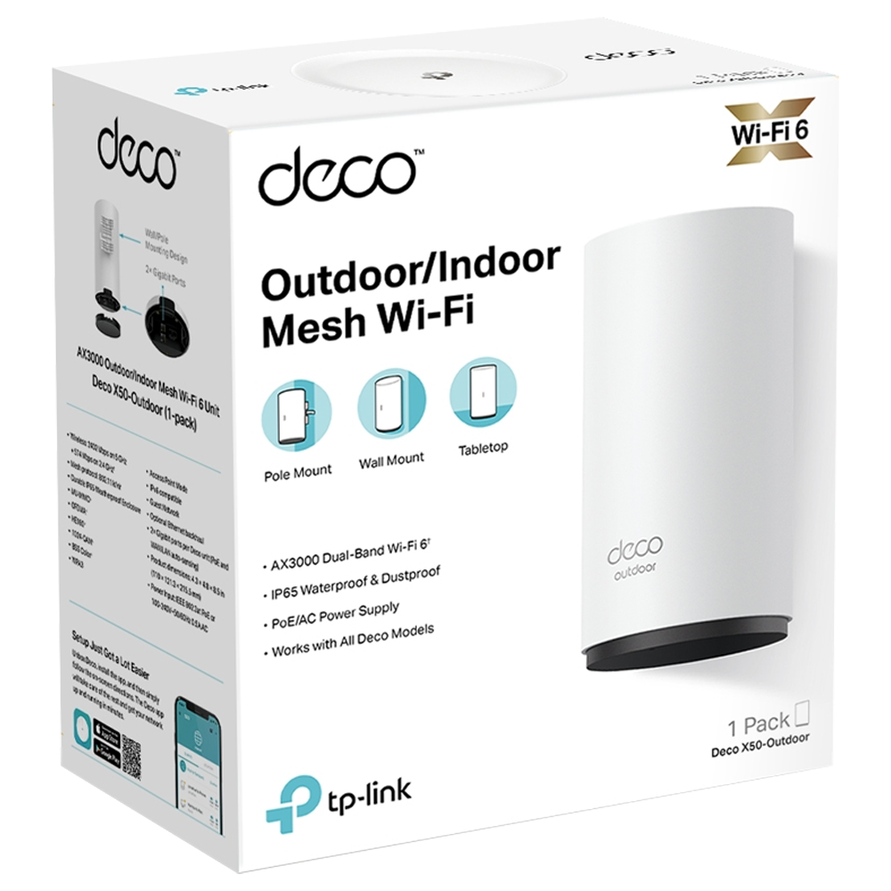 TP-LINK DECO X50 AX3000 Dış Mekan / Tüm Ev Mesh Wi-Fi 6 Sistemi