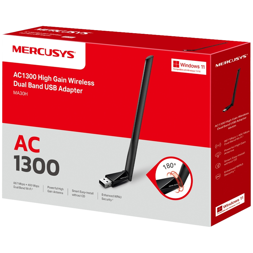Mercusys MA30H Wireless High Gain USB Adaptör