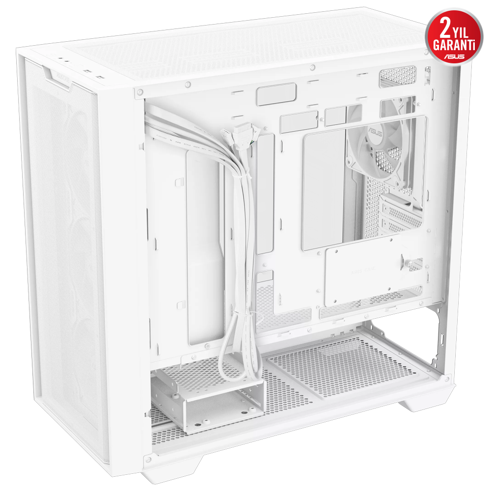 ASUS A21 PLUS Tempered Glass ARGB Beyaz USB 3.2 Micro ATX Kasa