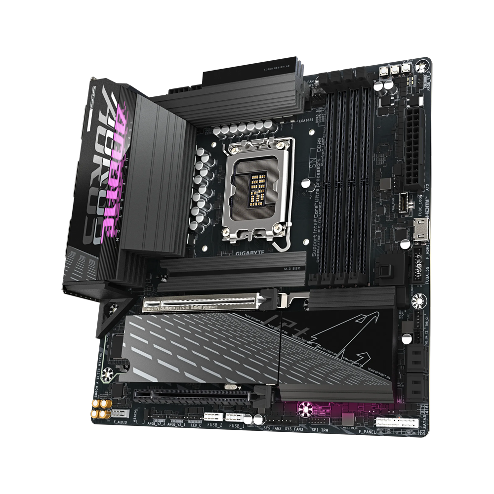 GIGABYTE B860M AORUS ELITE WIFI6E 9200MHz OC DDR5 Soket 1851 M.2 USB4 HDMI DP Micro-ATX Anakart
