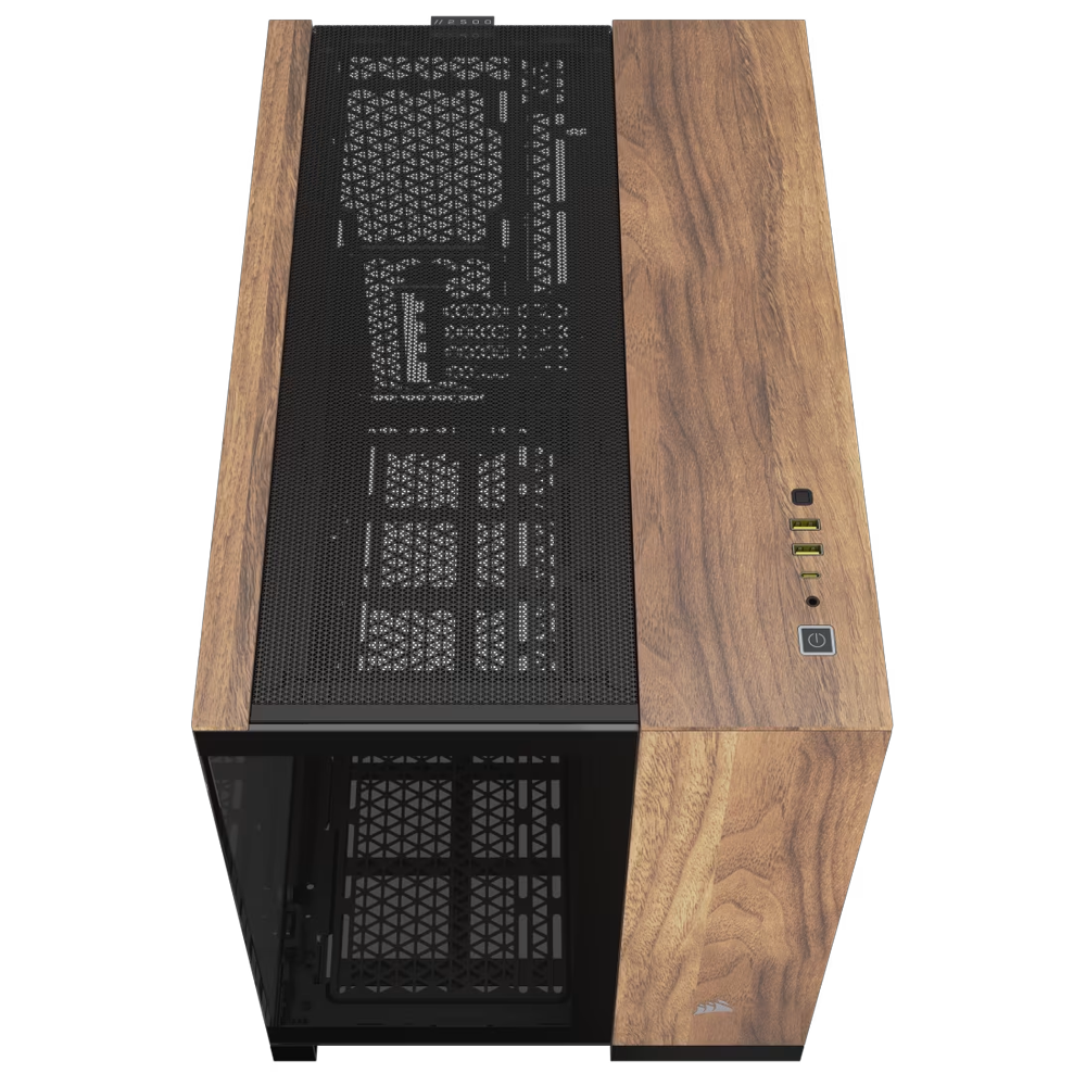 CORSAIR 2500X Tempered Glass Dual Chamber USB 3.1 Type-C Siyah/Ceviz Ağacı mATX Kasa