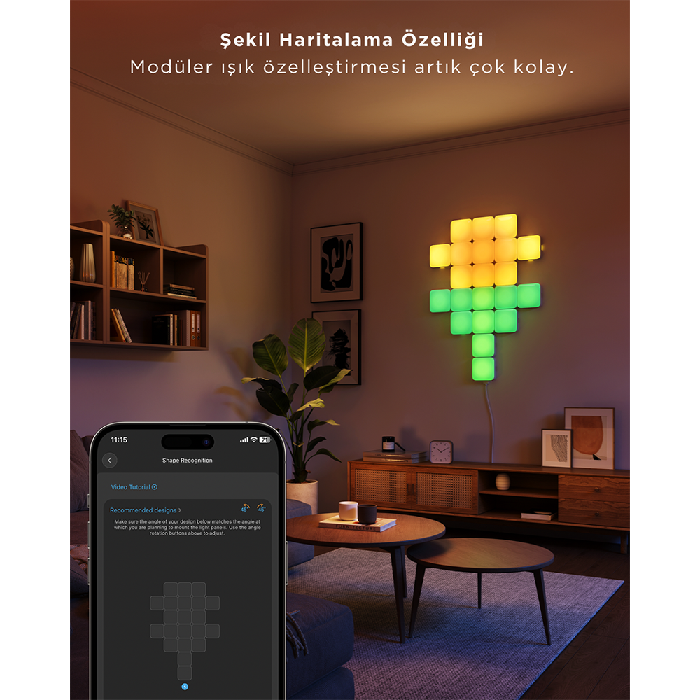 Govee Mini Panel Gaming 10 Parça LED Duvar Aydınlatması