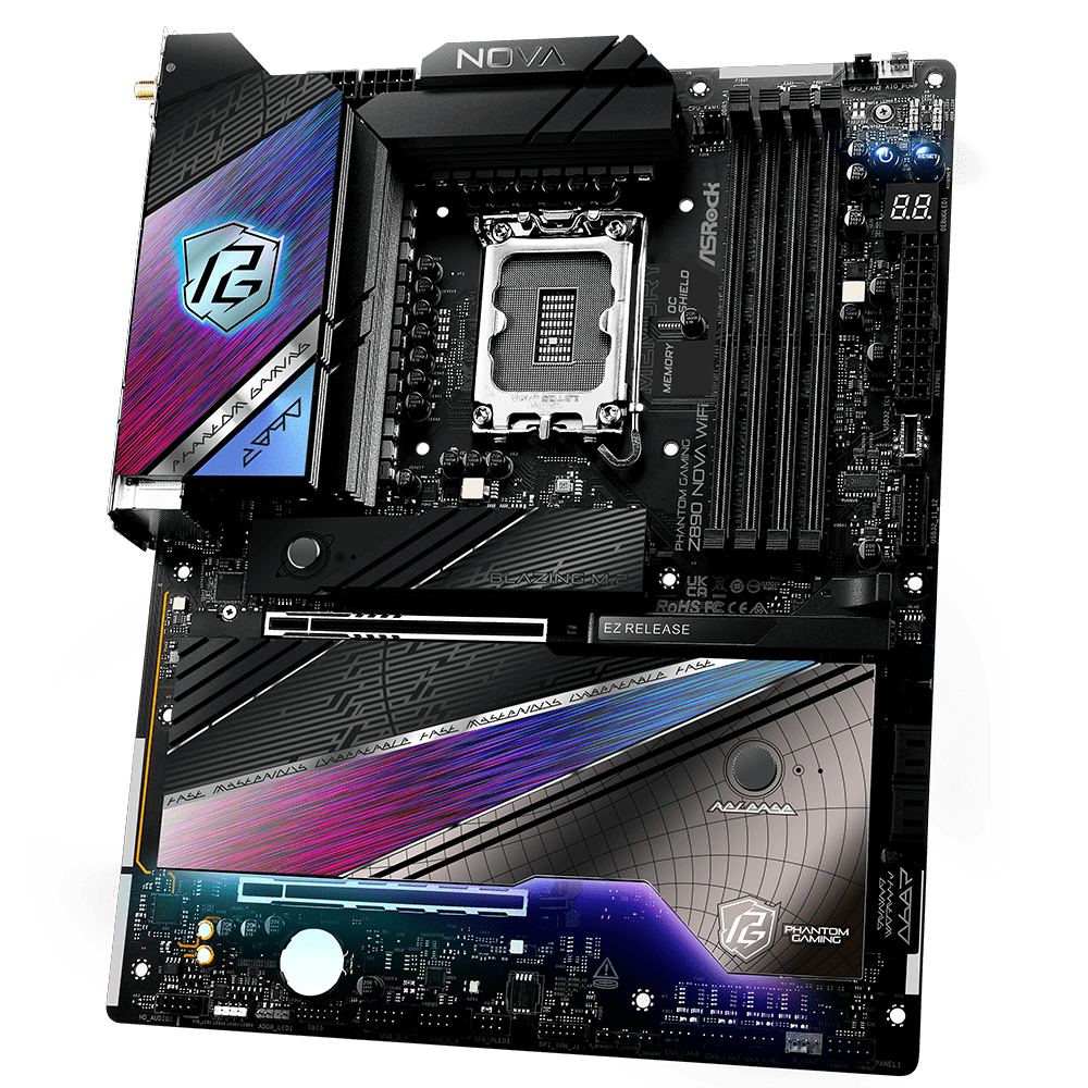 ASROCK Z890 NOVA WIFI 9600MHz OC DDR5 Soket 1851 WIFI7 M.2 HDMI Thunderbolt 4 ATX Anakart