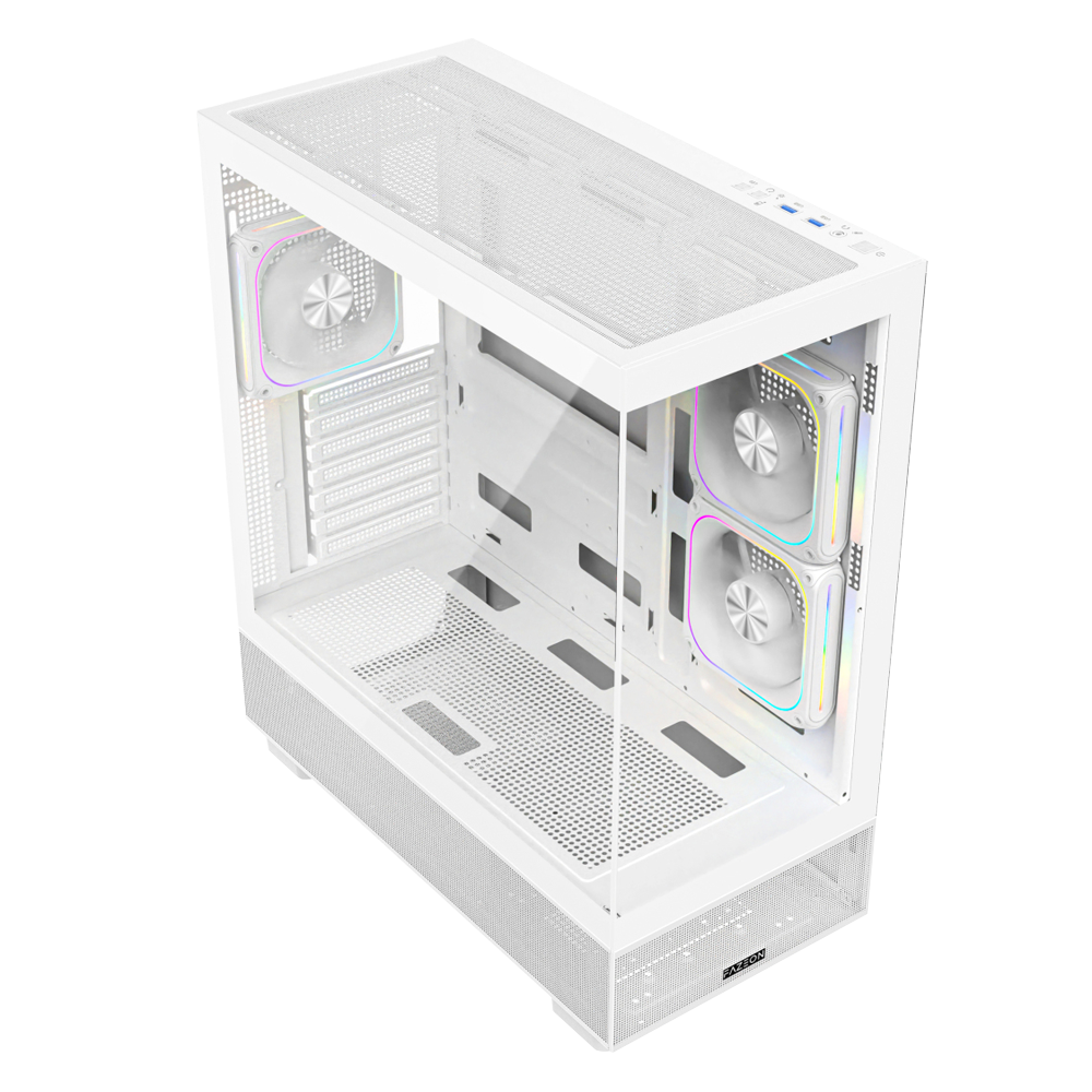 FAZEON F17 750W 80+ Bronze Tempered Glass Mesh 3x ARGB Fanlı USB 3.0 Beyaz ATX Bilgisayar Kasası